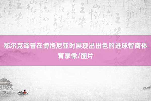 都尔克泽曾在博洛尼亚时展现出出色的进球智商体育录像/图片