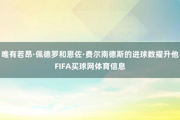 唯有若昂·佩德罗和恩佐·费尔南德斯的进球数擢升他FIFA买球网体育信息
